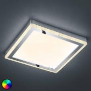 LED-loftlampe Slide, hvid, kantet, 40 x 40 cm