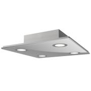 Kvadratisk LED-loftlampe Pano, metallic