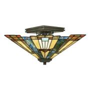 Inglenook loftlampe, farverigt glas