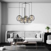 Pendellampe Albio 6 med burskærme, sort