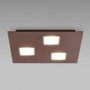 Fabbian Quarter, brune LED-loftlampe 3 lyskilder