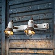 Væglampe C1676/1, 1 lyskilde, hvid/rustbrun, keramik, E14