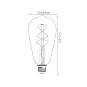 LED-pære E27 ST64 4W 2.200K rav med sensor