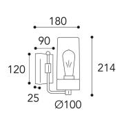 Silindar 3390 udendørs væglampe antik messing/opal