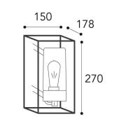 Cubic³ 3365 udendørs væglampe messing antik/klar