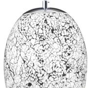 Crackle pendellampe, krom hvid