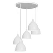 Hængelampe Nanu med 5 lyskilder, rund, lysegrå