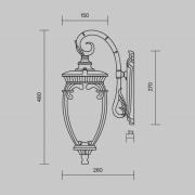 Maytoni Fleur udendørs væglampe, guld