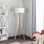 Maira gulvlampe, trebenet, olieret eg, beige