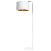 Soho gulvlampe, cylindrisk, buet, hvid/guld