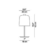 Luceplan Zile bordlampe, duegrå, højde 42 cm