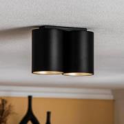 Loftlampe Eye Tone II, sort/guld