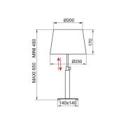 Aluminor Quatro Up bordlampe gråt egetræ/krom