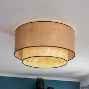 Big Boho loftlampe, rattan, beige/sort