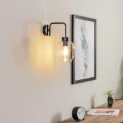 Væglampe Lukka, 1 lyskilde, sort/klar