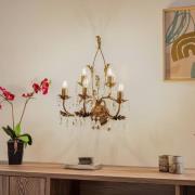 Teresa væglampe i krystal, bronze med 5 lyskilder