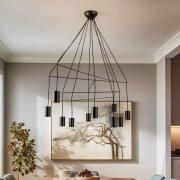 Hængelampe Imbria, 10 lyskilder, længde 126 cm, sort