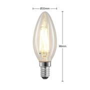 LED-filamentpære E14 4 W 827 kerte, dæmpes, 3 stk