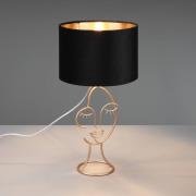 Mary bordlampe, ansigtsdesign, sort/guld