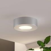 Prios LED-loftlampe Edwina, sølv, 12 cm, sæt med 2 stk