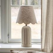 PR Home bordlampe Haley, beige, tekstil, Ecomix, højde 50 cm