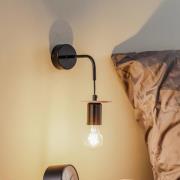 Envostar Yorik væglampe, sort/lys træ