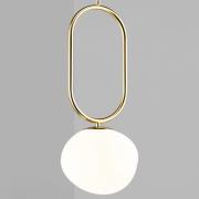 Shapes 22 hængelampe, hvid/messing, Ø 22 cm