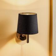 Væglampe Polo, sort/mørk messing