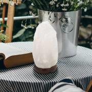 Stone bordlampe, saltkrystal, hvid