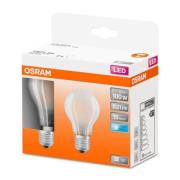 OSRAM Classic A LED-pære E27 11W 4.000K mat 2 stk