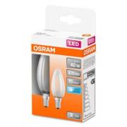 OSRAM Classic B LED-pære E14 4W 4.000K mat 2 stk.