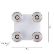 PURE Nola LED-loftlampe, 4 lyskilder, hvid