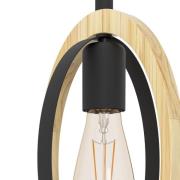 Basildon pendellampe af træ/stål, 1 lyskilde
