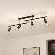 Lurone loftslampe, sort, fire flammer