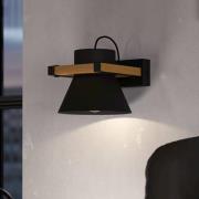 Maccles væglampe i sort med træ