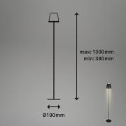 Kiki LED genopladelig gulvlampe, 2.700K, sort