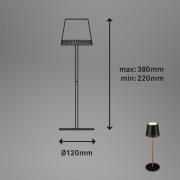 LED-bordlampe Kiki med genopladeligt batteri 3.000K sort/guld