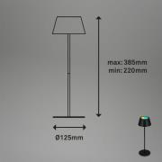 LED-bordlampe Kiki med genopladeligt batteri RGBW, sort