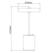 LED-bordlampe Seta, batteri, cement, skærm sort