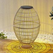 Lindby Josina LED-solcellelygte, rattan-look