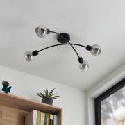 Lindby Lioma loftlampe, 4 lyskilder, sort