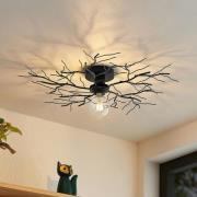 Lindby loftlampe Vetki, Ø 60 cm, sort, 1 lyskilde, metal