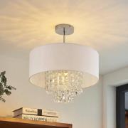 Lindby Estera loftlampe med drapering, hvid