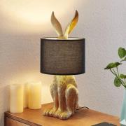 Lindby Lorentina stof-bordlampe, hare, guld