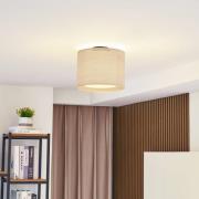 Lindby loftslampe Soula, Ø 26 cm, beige, plast, E27