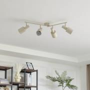 Lindby loftspot Ovelia, beige, 4-lys, jern, E27