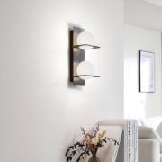 Lucande væglampe Kulka, 2 lyskilder, sort, glas, G9