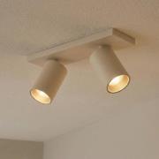 Arcchio spotlight Brinja, brun, kantet, Ø 6 cm, 2 lyskilder, GU10