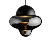 LED-hængelampe Nutty XL, røggrå/sort, Ø 30 cm