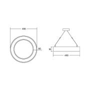 BRUMBERG Biro Circle Ring5 45cm op/ned DALI sort 4000 K